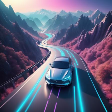 00149-2871393519-Aerial view,a car driving through the mountains highway.A futuristic and modern road in powerful graphic 3d hologram has a futur.png